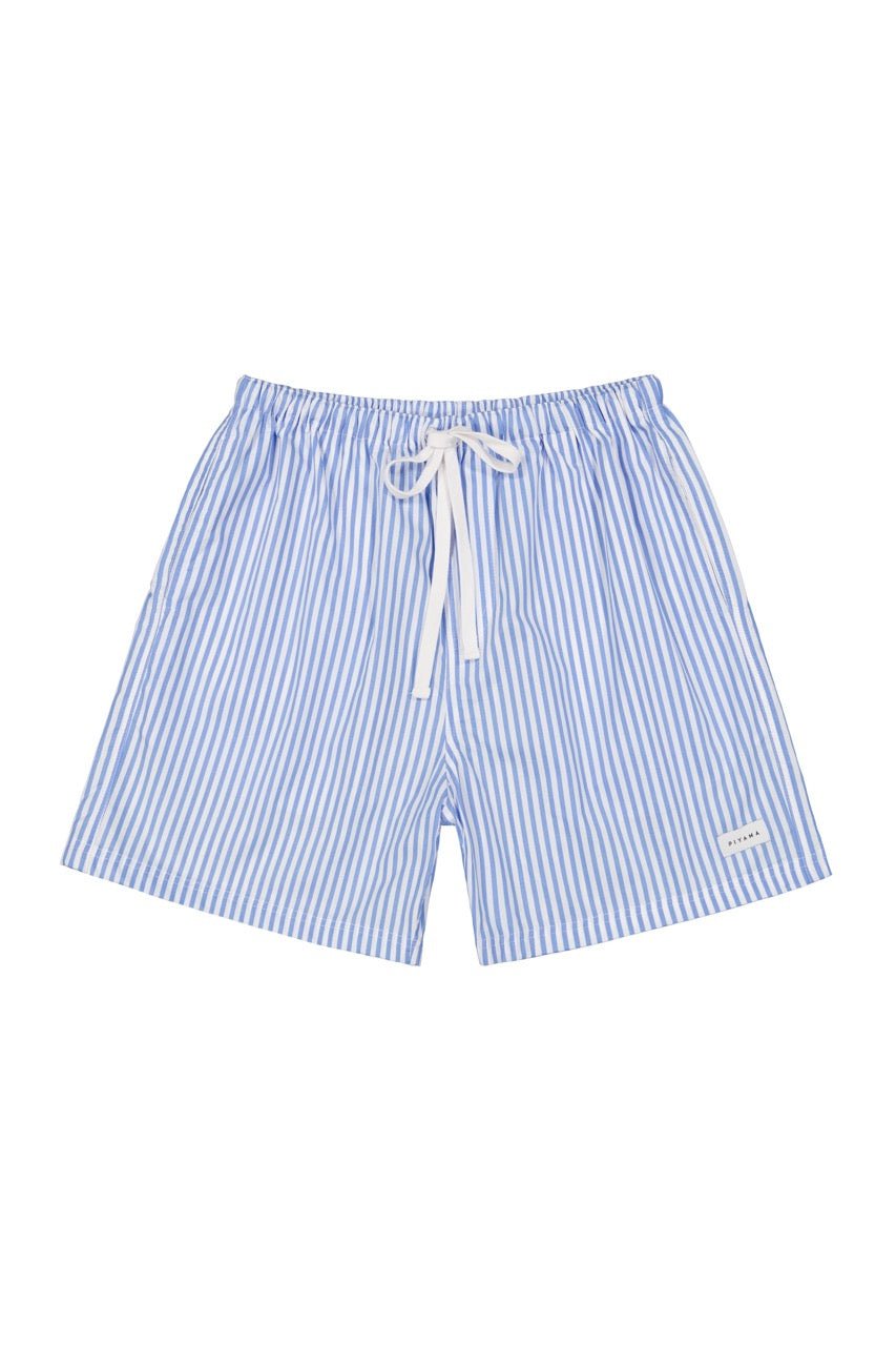 Mens Boxer Shorts - Pinstripe Blue