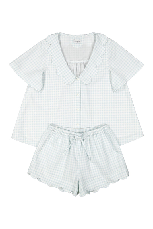 Penelope Sleep Set - Gingham Pale Blue