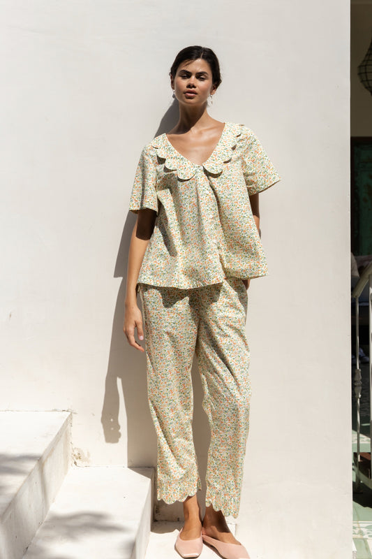 Penelope Sleep Set - Pants - Floret Green