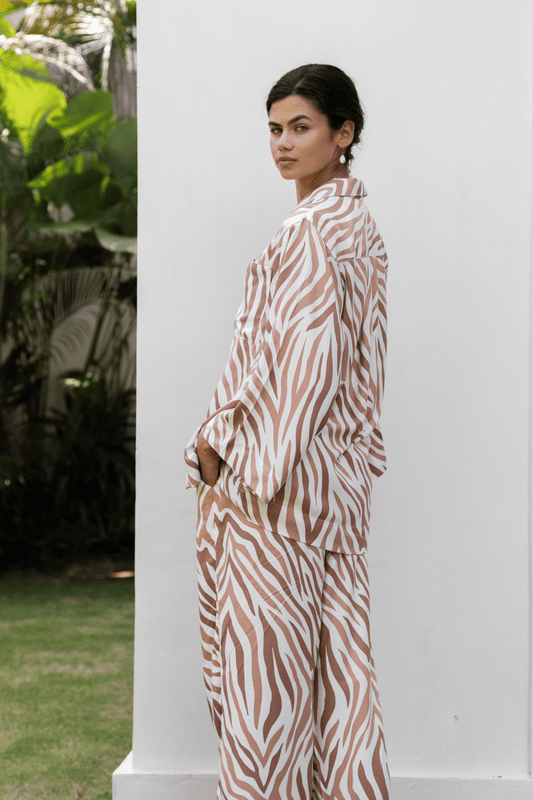 Peta Sleep Set - Long - ECOVERO™ - Zebra