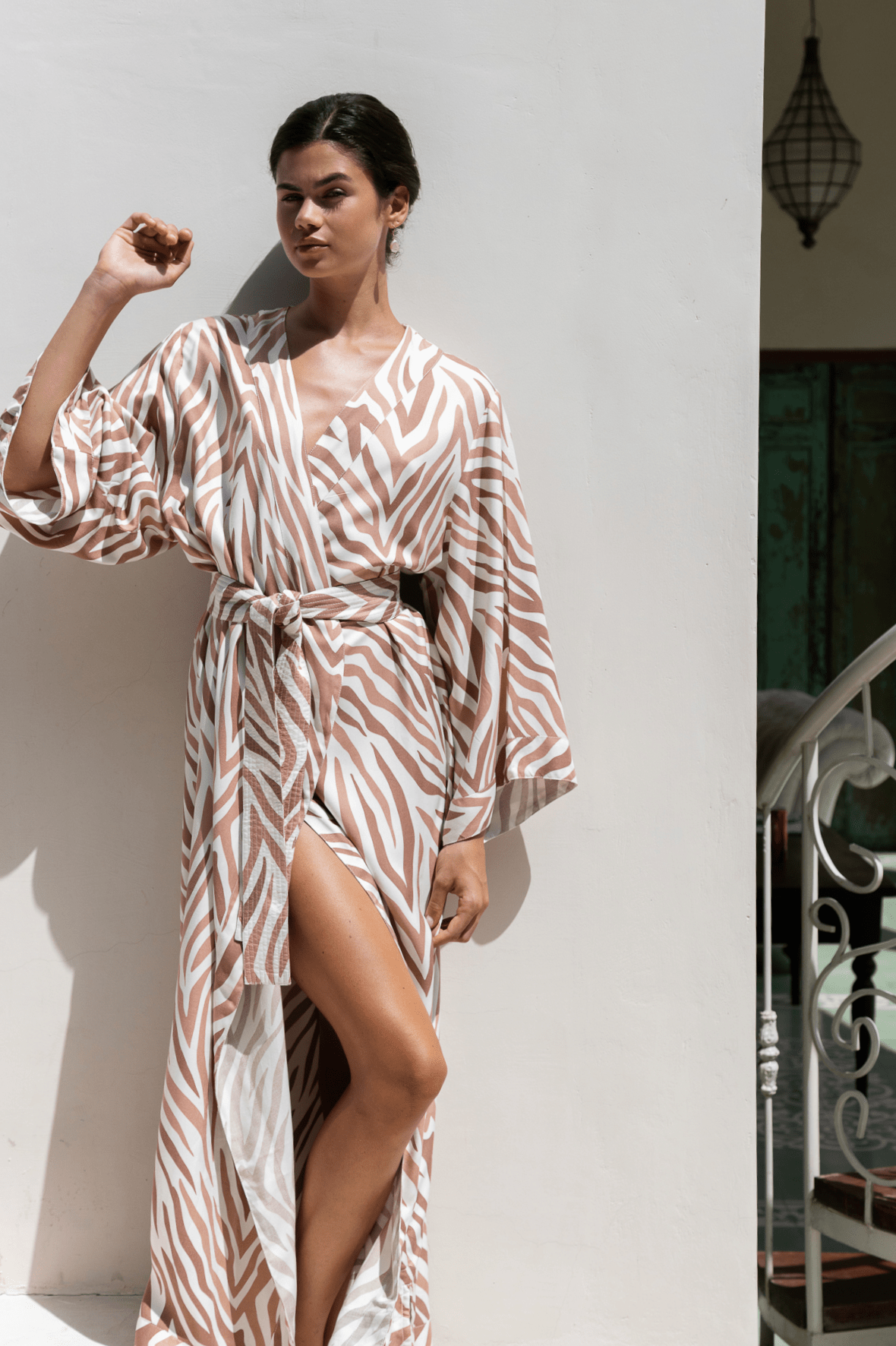 Alice Kimono - Long - ECOVERO™ - Zebra