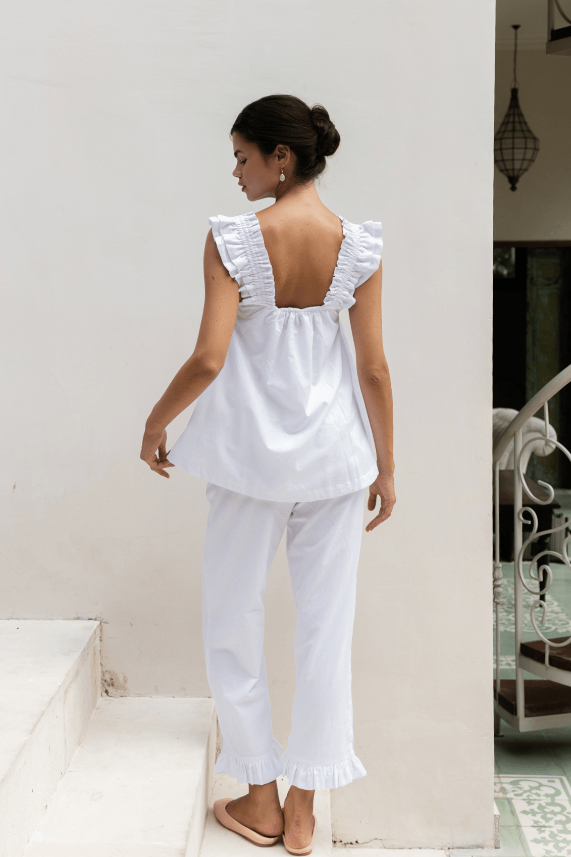 Nicolette Sleep Set - Pants - White Cotton Grass