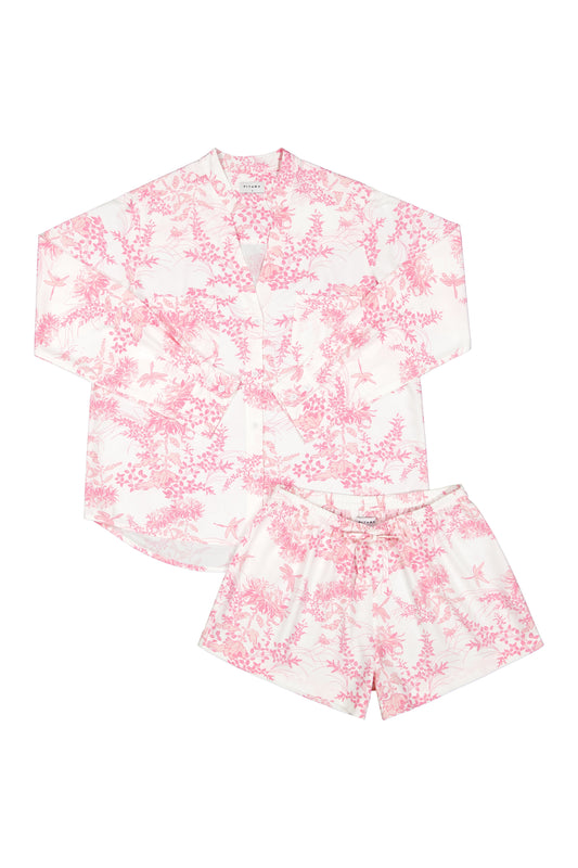 Maggie Pajama Set - Long Sleeve - ECOVERO™ - Summer Toile - Pink
