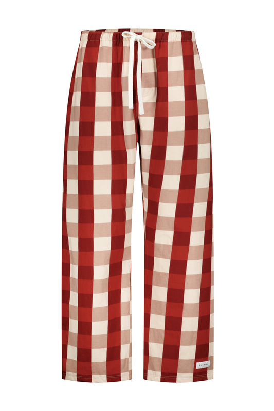 Mens Lounge Pants - Cotton Jersey - Holiday Plaid