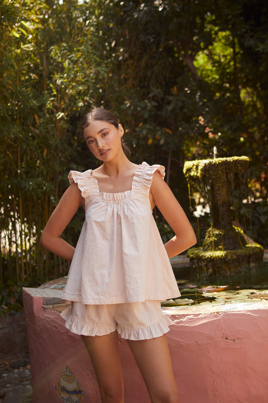 Nicolette Sleep Set - Cotton - Nude