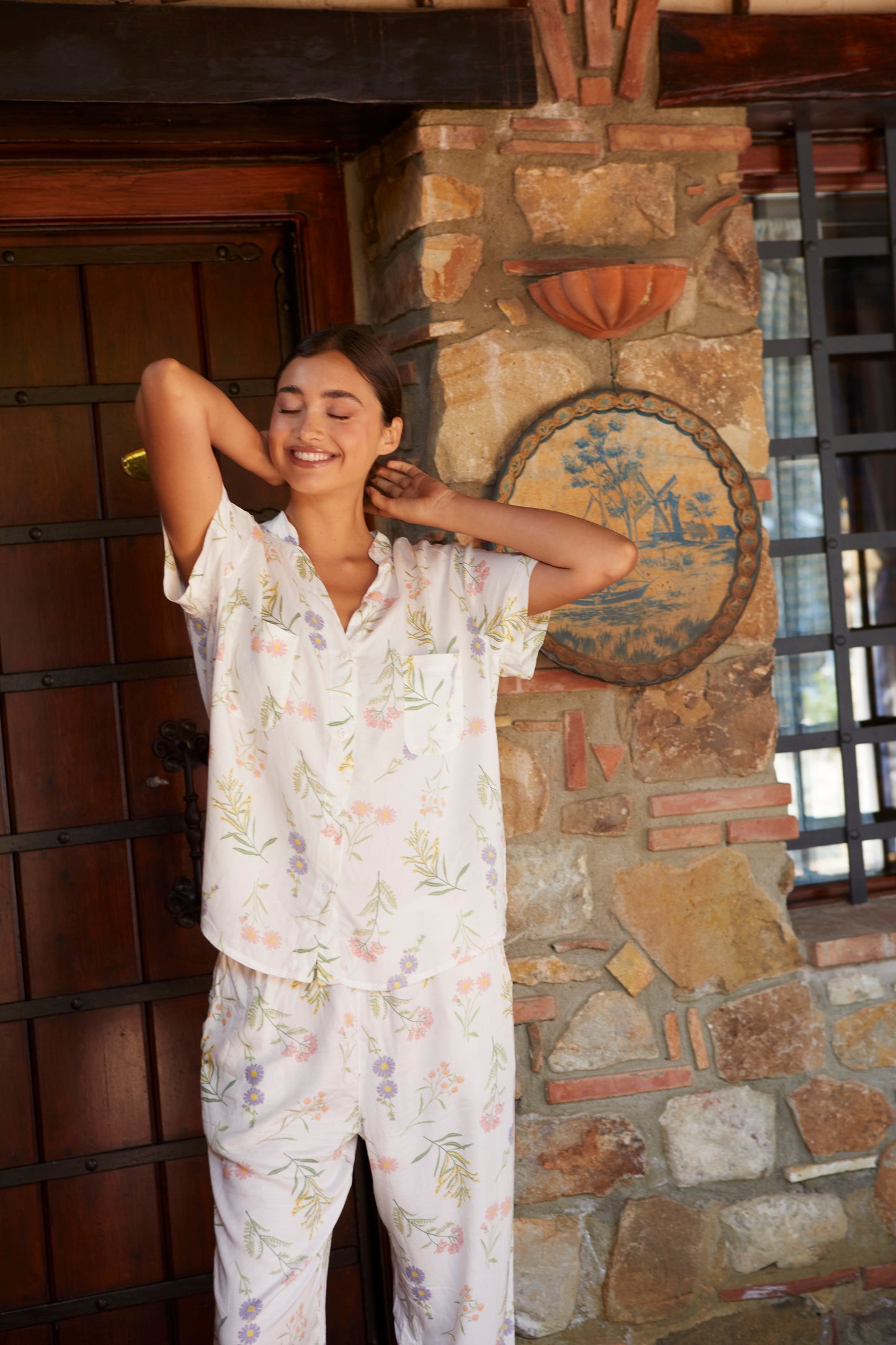 Maggie Pyjama Set - Long Pants - Wild Flower