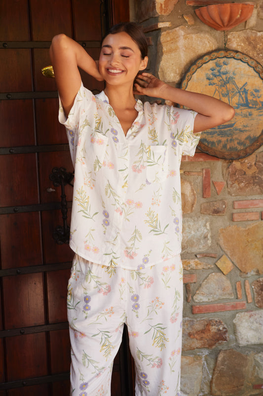Maggie Pyjama Set - Long Pants - Wild Flower