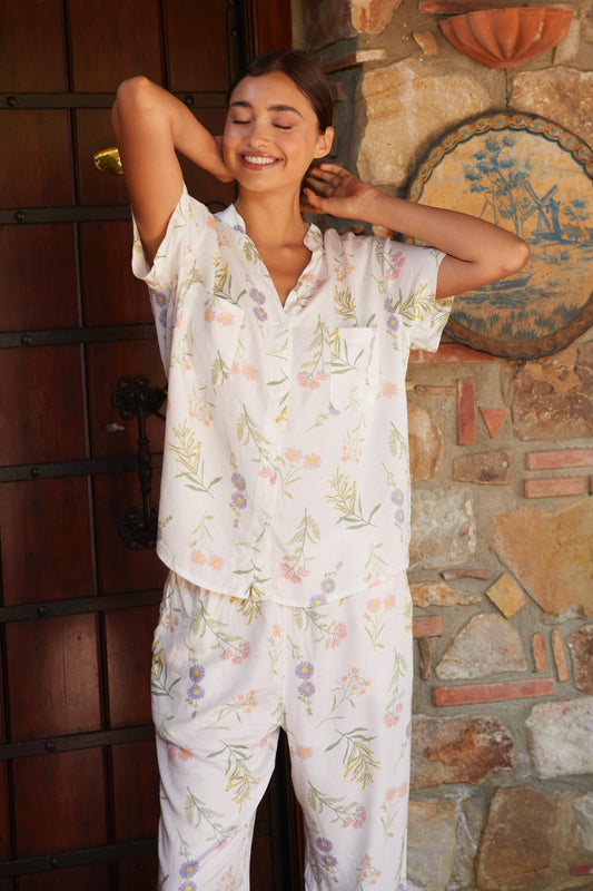 Maggie Pyjama Set - Long Pants - Wild Flower
