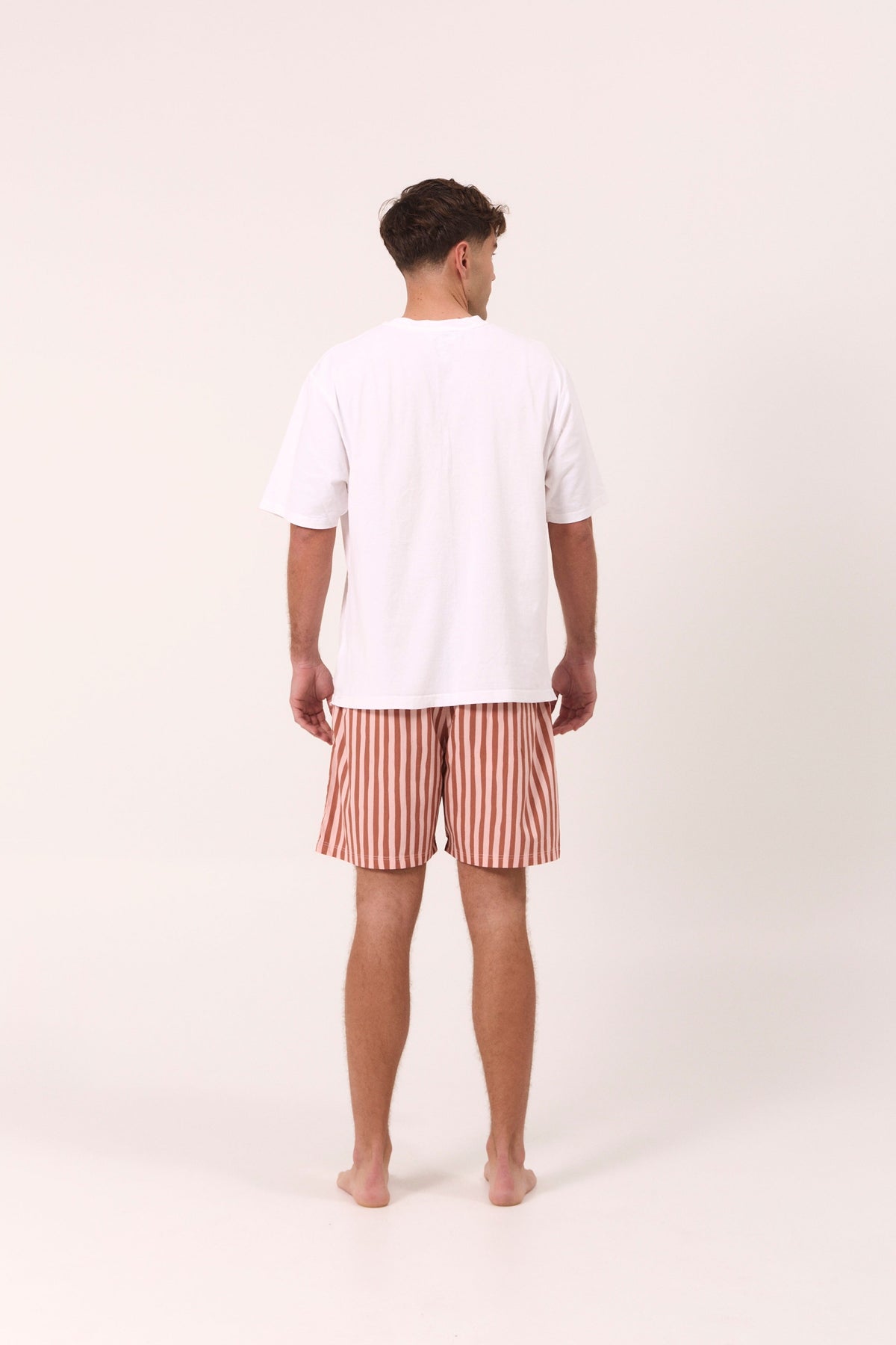 Mens Boxers - Cotton Modal - Stripe Mocha