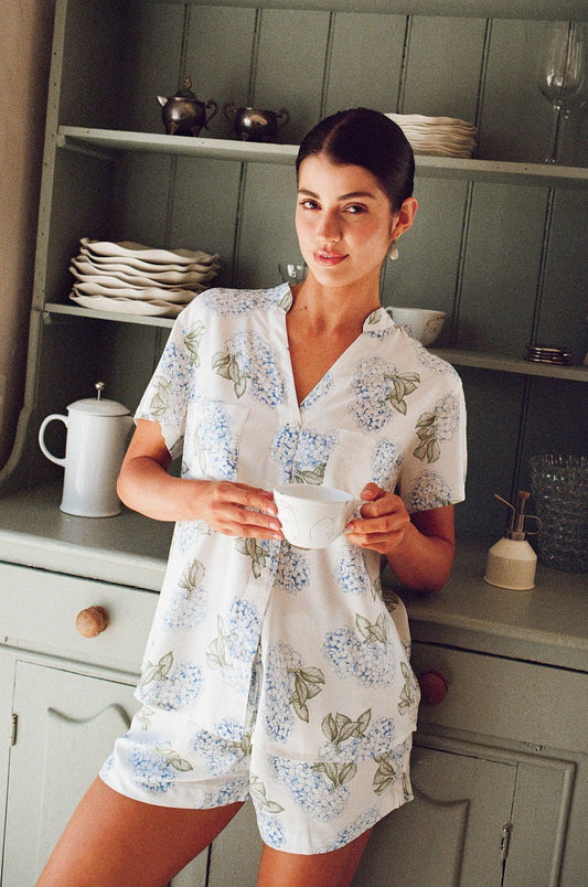 Maggie Pajama Set - Hydrangea Blue