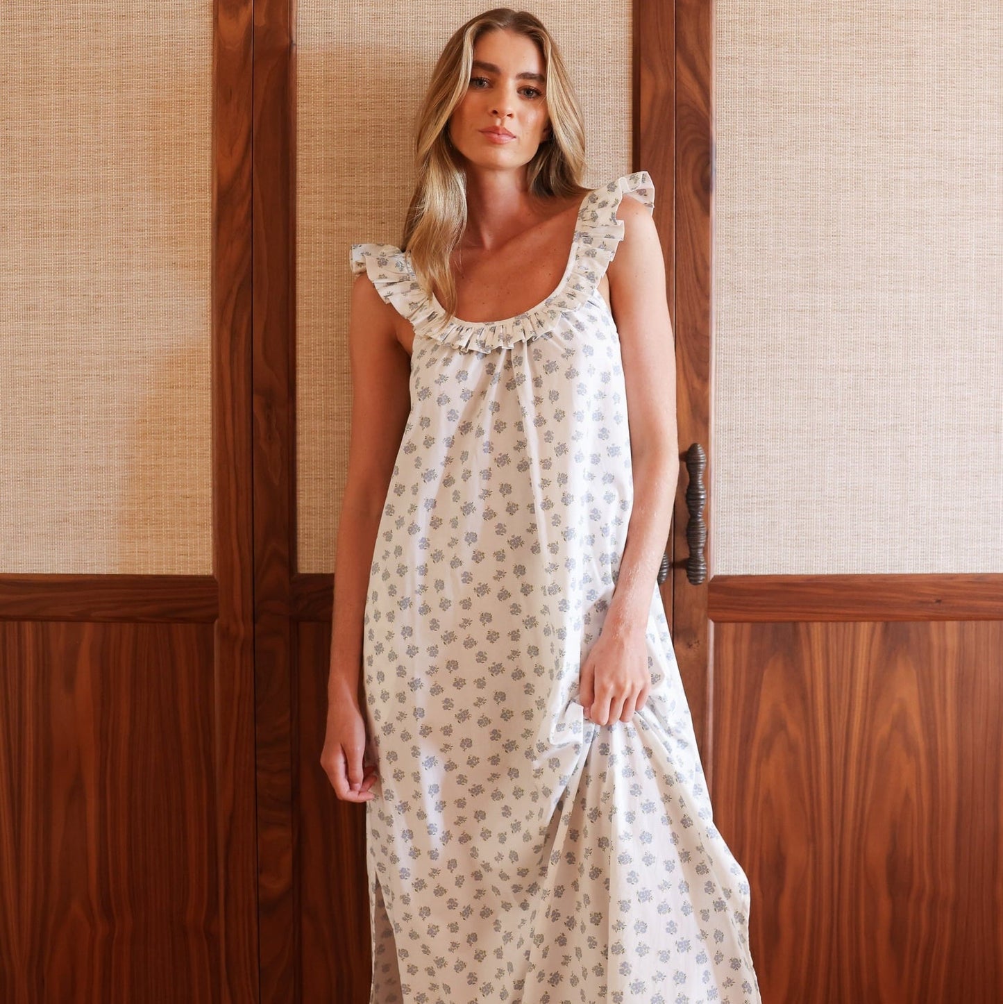 Margot Nightie - Cotton Modal - Meadow Blue