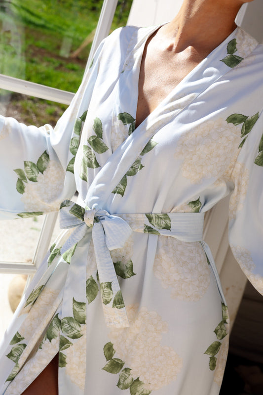 Alice Kimono Robe - Long - Heirloom Hydrangea