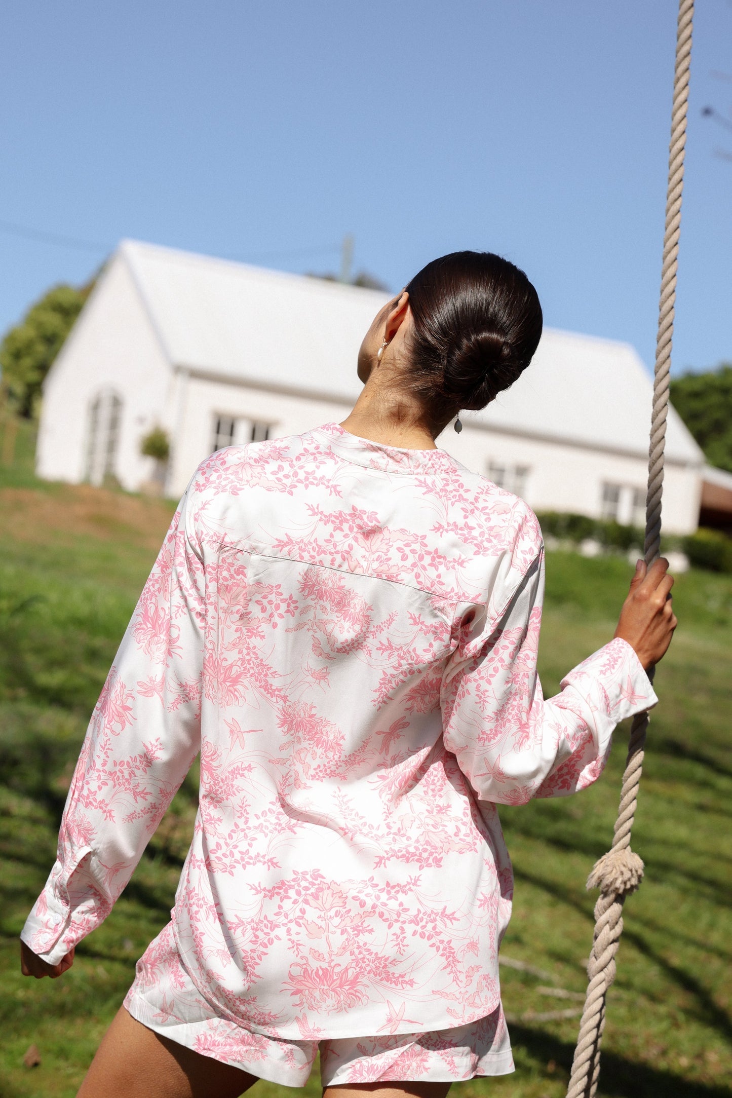 Maggie Pajama Set - Long Sleeve - ECOVERO™ - Summer Toile - Pink