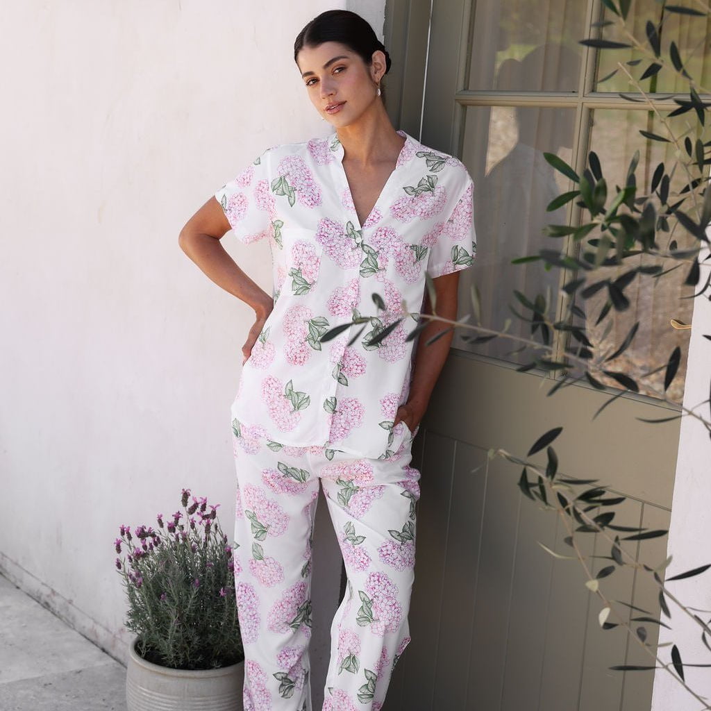 Maggie Pajama Set - Long Pants - Hydrangea Pink