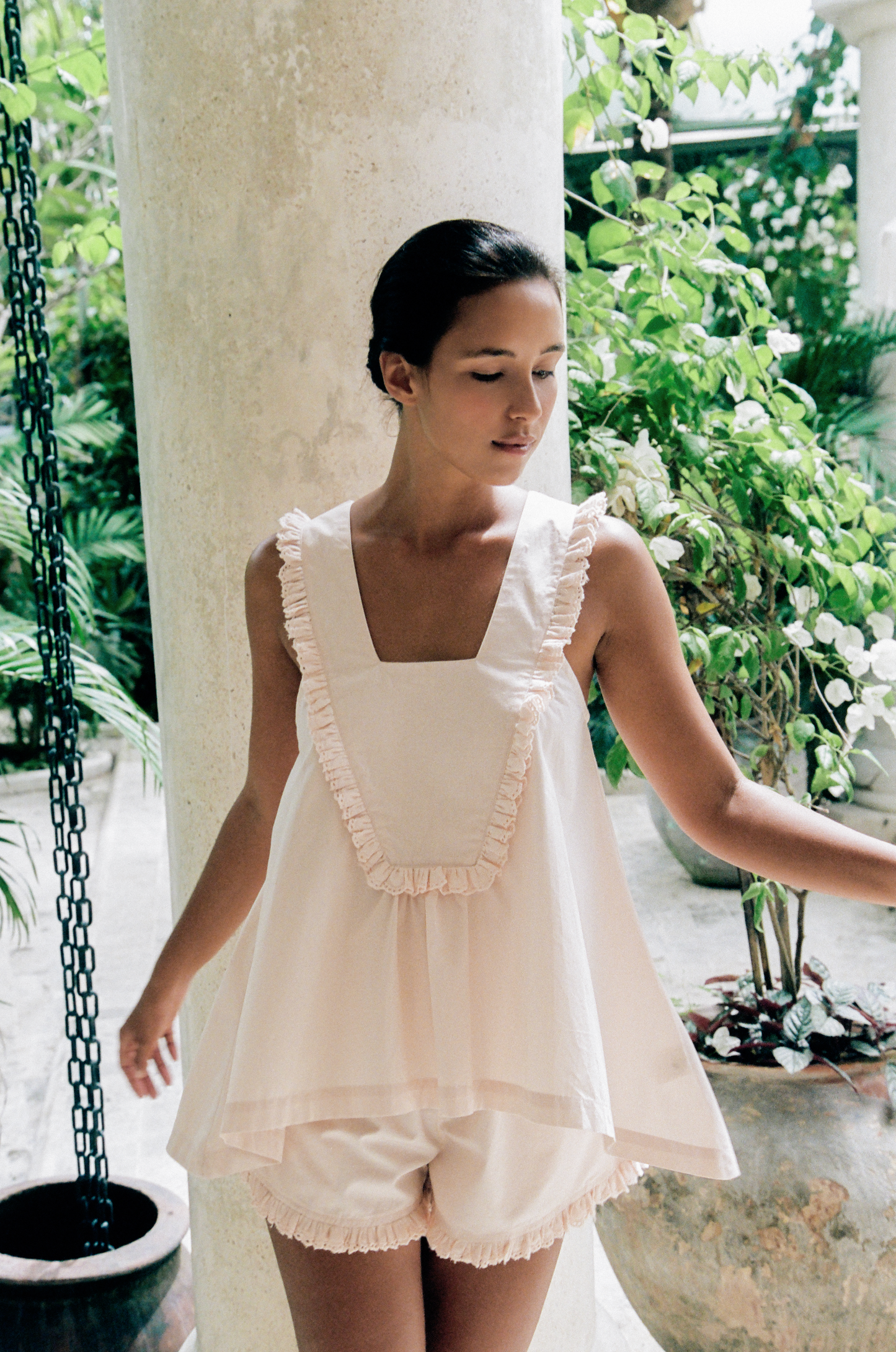 Elsie Sleep Set - Cotton Nude + Trim