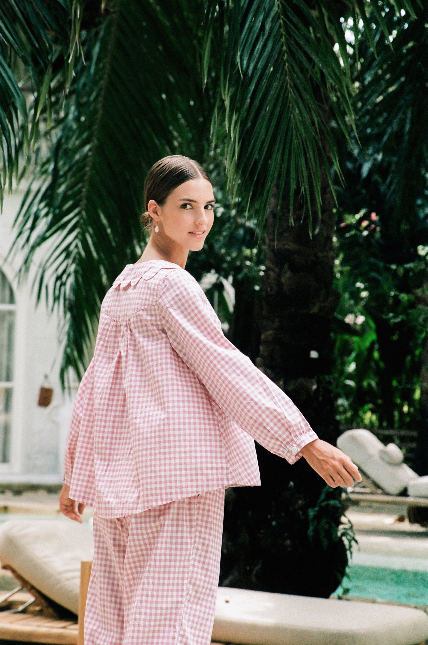 Penelope Sleep Set - Long - Gingham - Berry