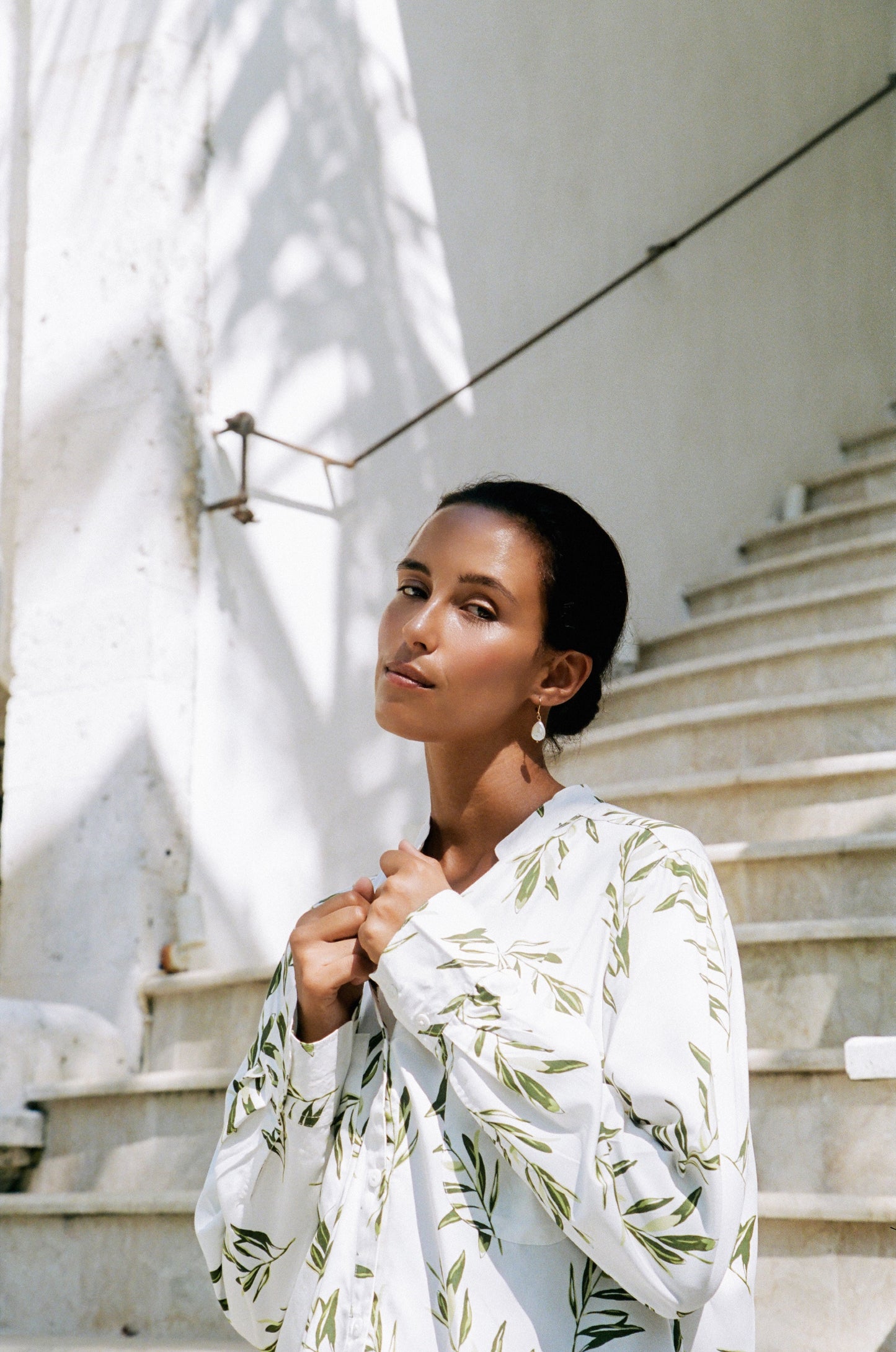 Maggie Pajama Set - Long - Olive Leaf