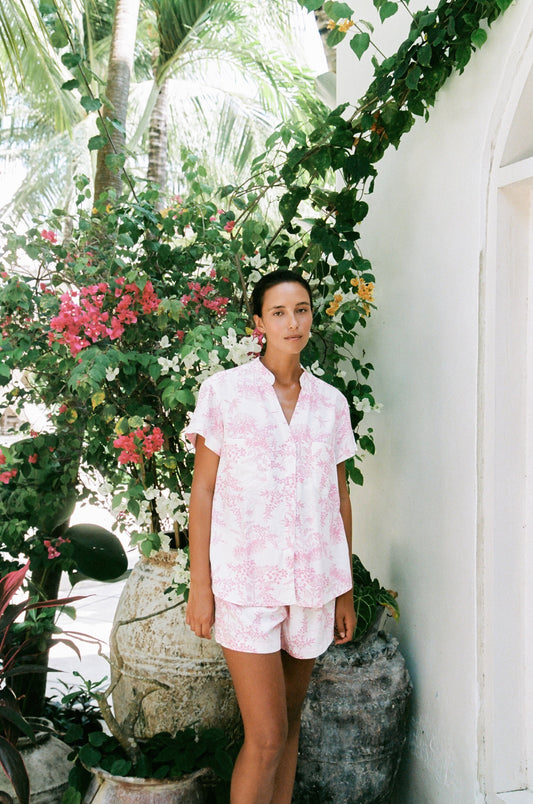 Maggie Pyjama Set - Summer Toile - Pink