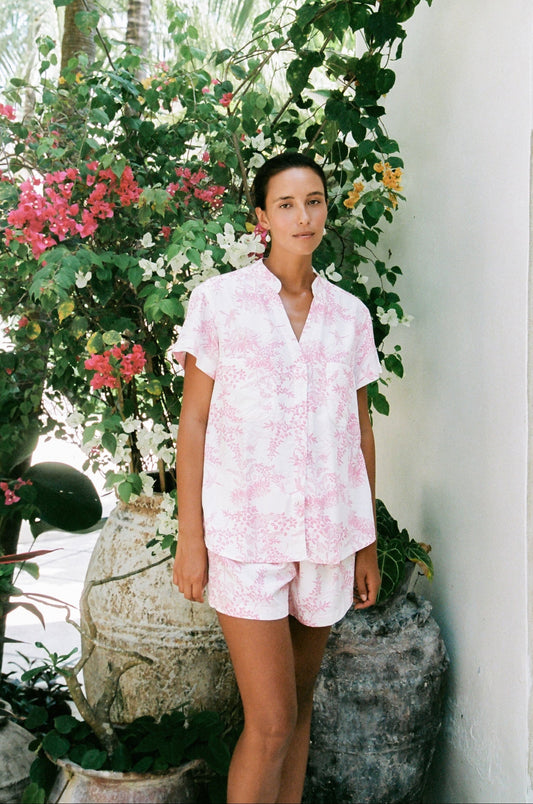 Maggie Pajama Set - Summer Toile - Pink