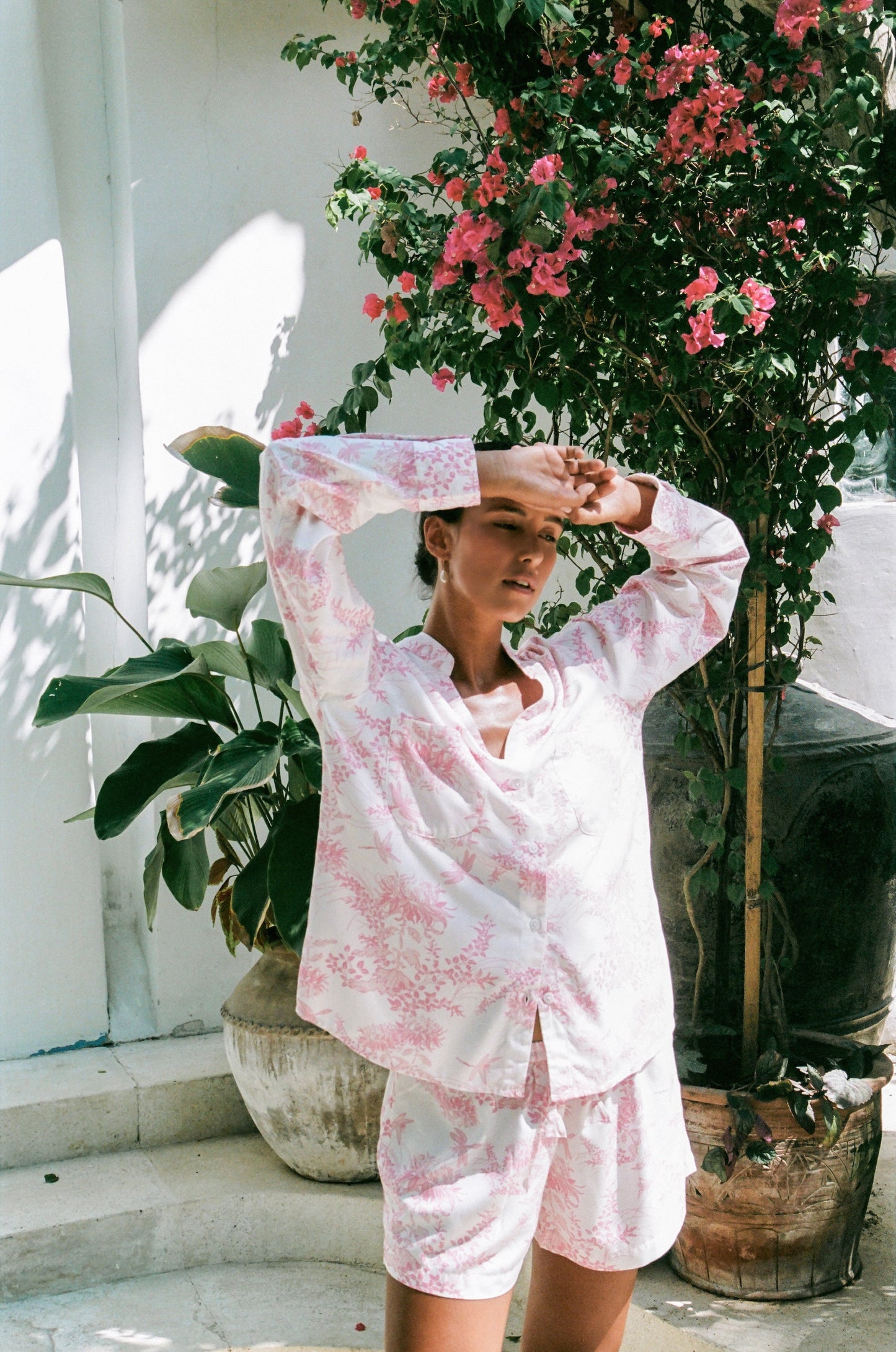 Maggie Pajama Set - Long Sleeve - ECOVERO™ - Summer Toile - Pink