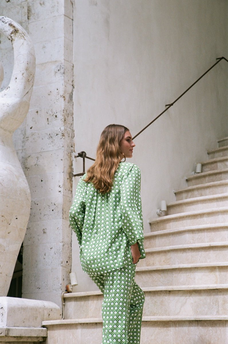 Peta Sleep Set - Long - ECOVERO™ - Rattan Green