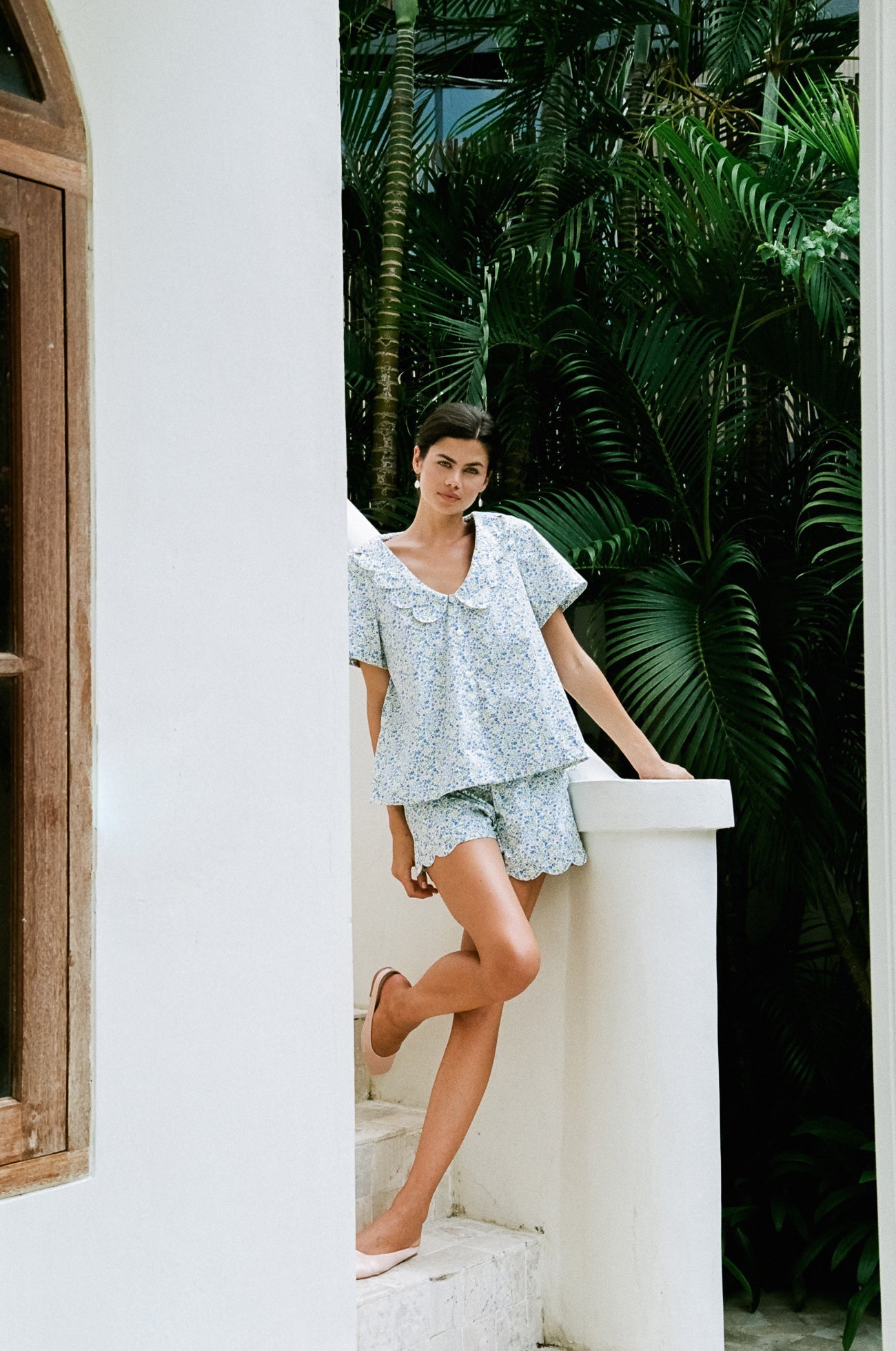 Penelope Sleep Set - Cotton - Floret Blue