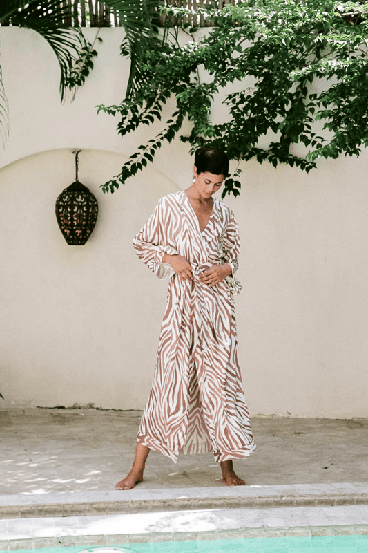 Alice Kimono - Long - ECOVERO™ - Zebra