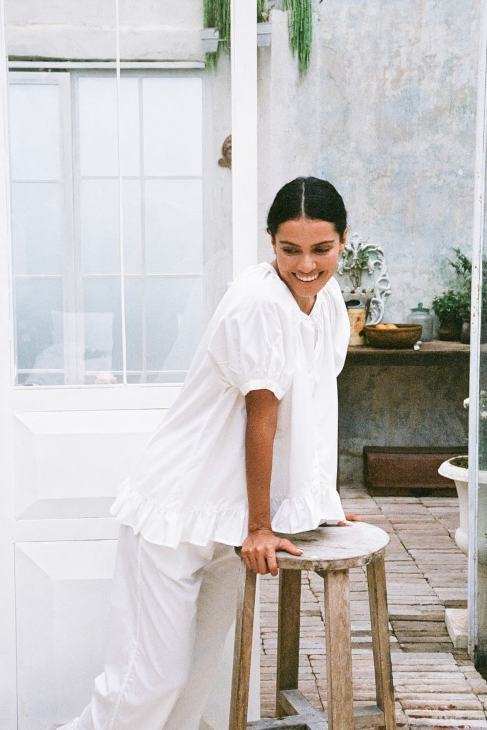 Sophie Sleep Set - Pants - Cotton Modal - Off White