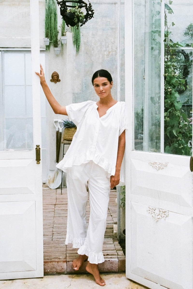 Sophie Sleep Set - Pants - Cotton Modal - Off White