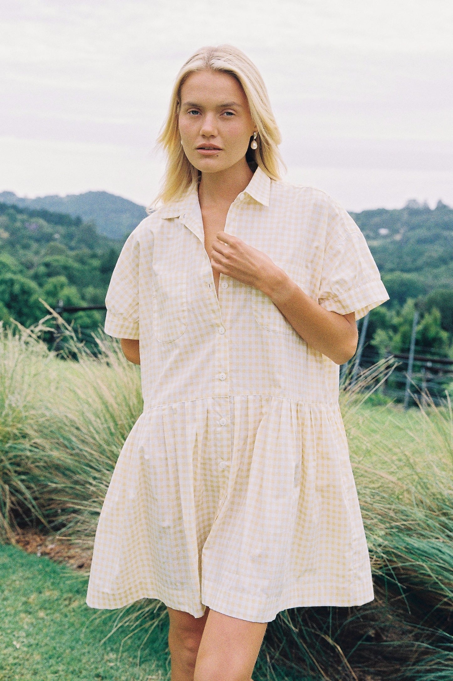 Cosima Dress - Cotton - Gingham Yellow