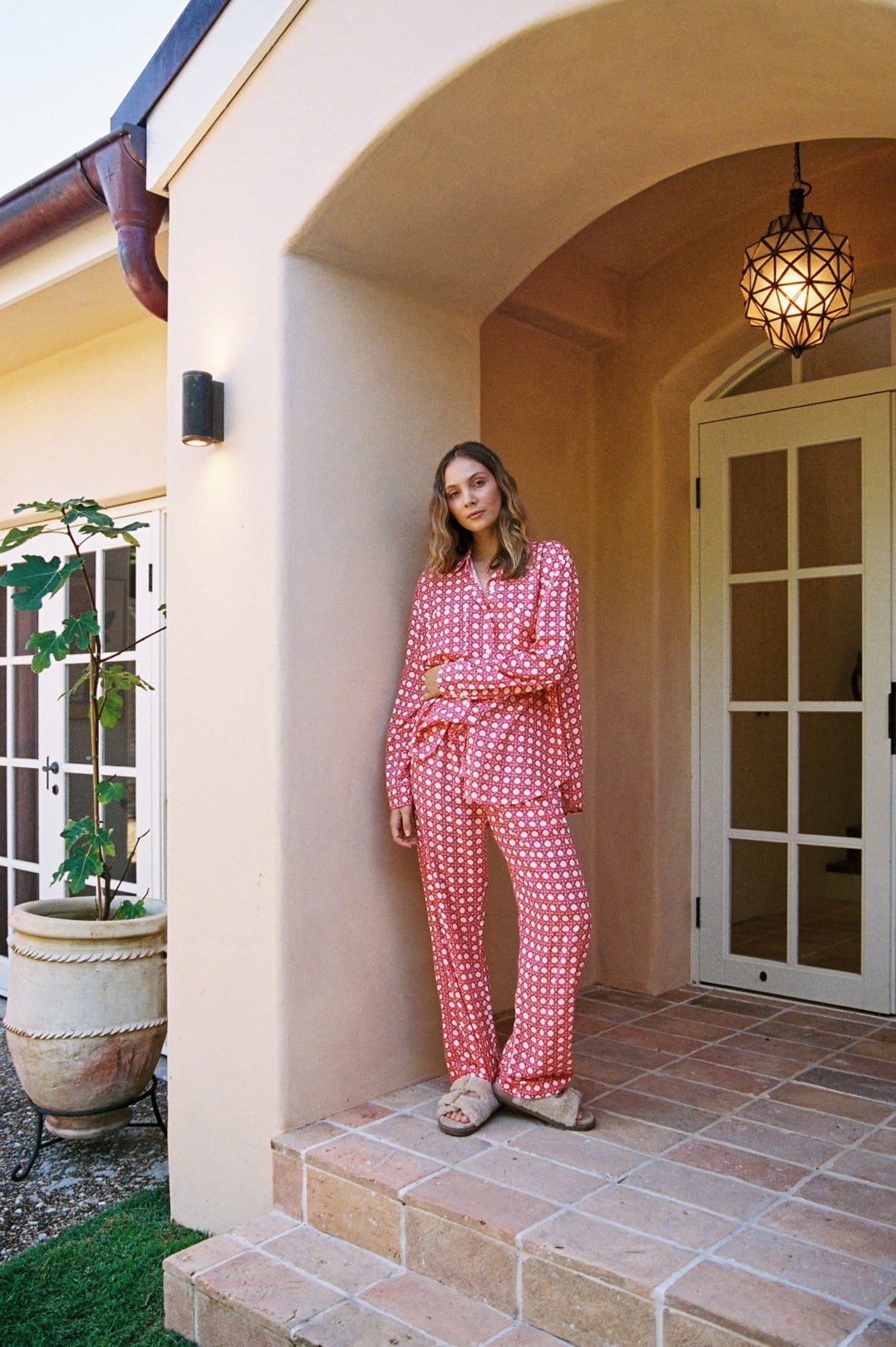 Marlon Long Sleep Set - Rattan - Raspberry Pink