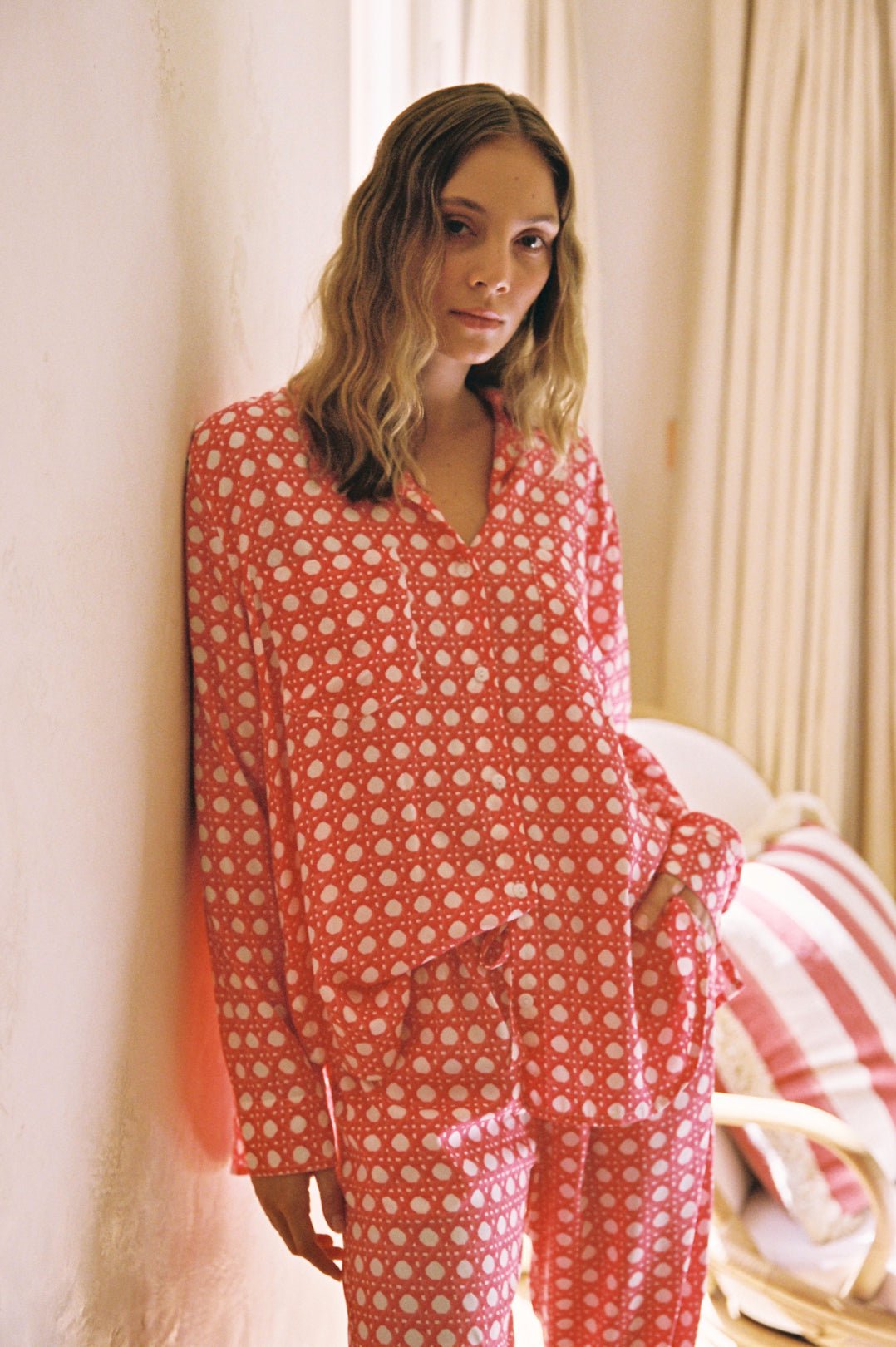 Marlon Long Sleep Set - Rattan - Raspberry Pink