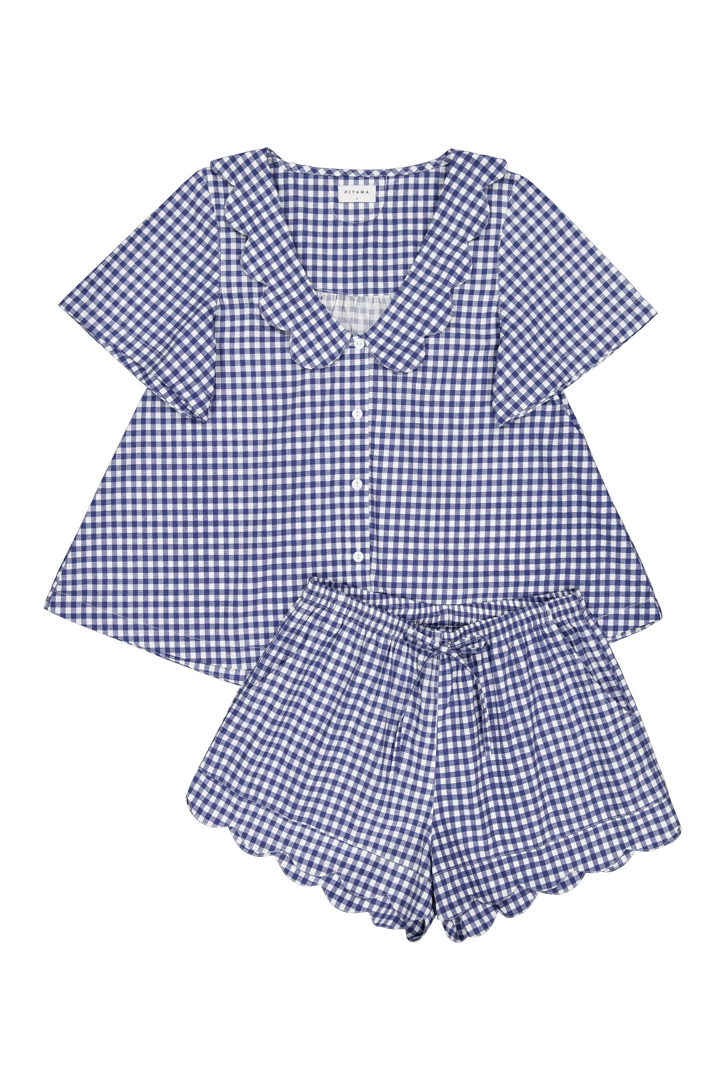 Penelope Sleep Set - Gingham - Navy