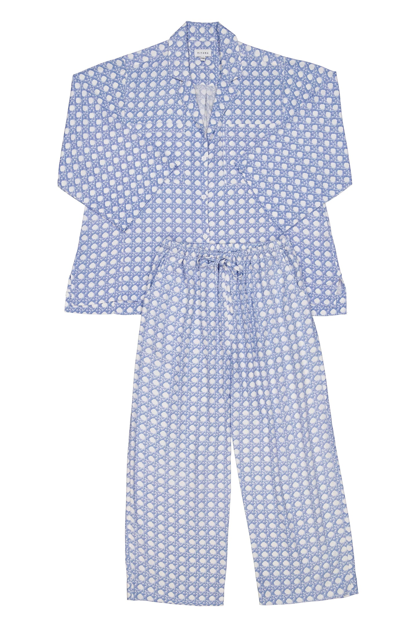 Peta Sleep Set - Long - ECOVERO™ - Rattan - Cornflower Blue