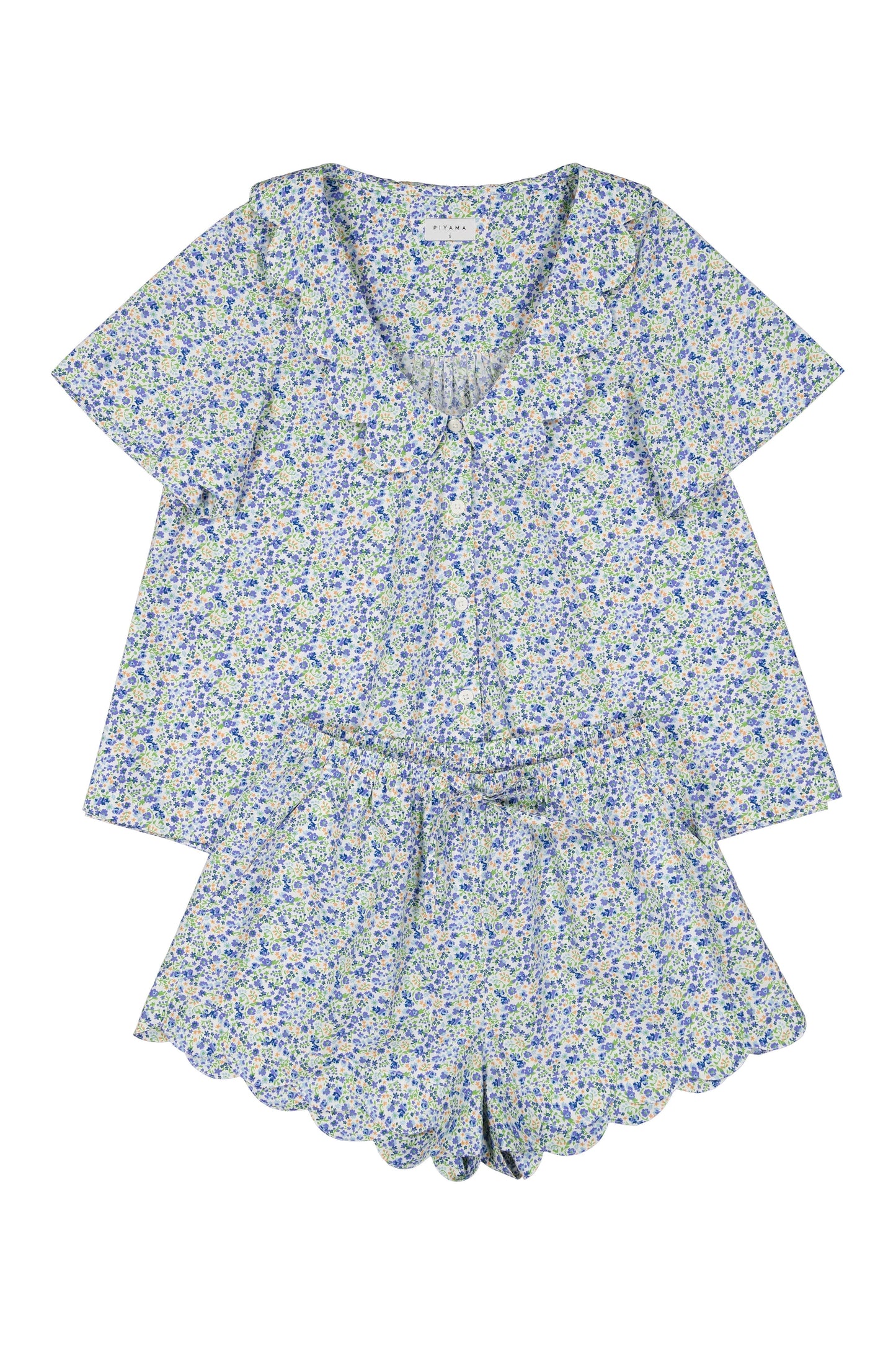 Penelope Sleep Set - Cotton - Floret Blue