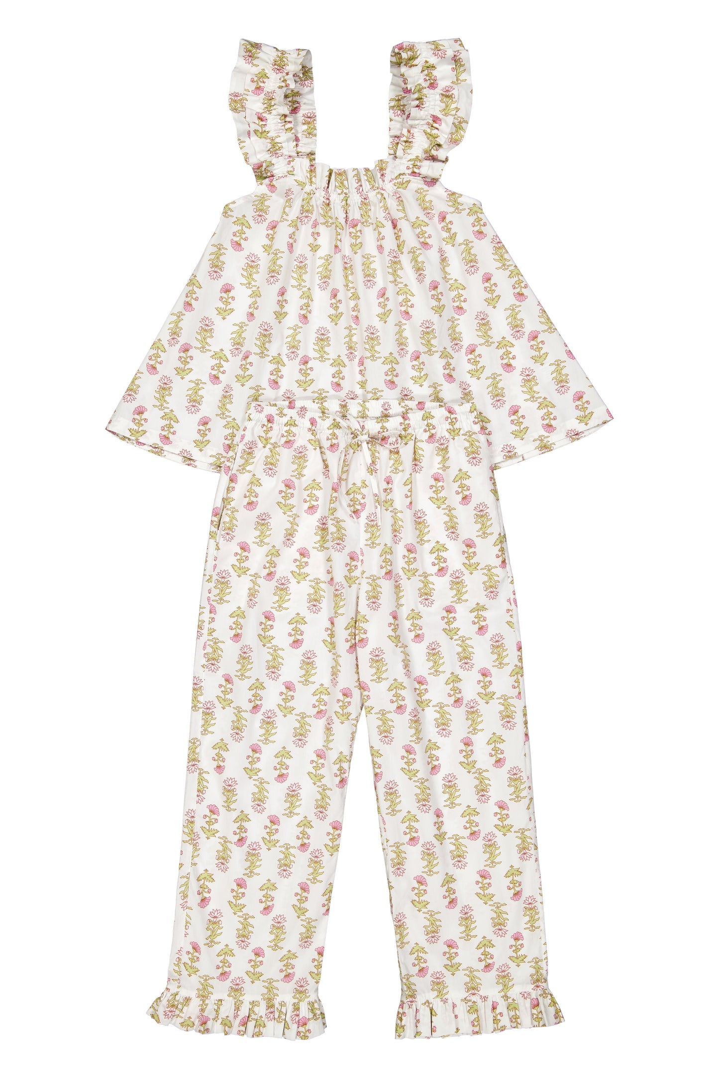 Nicolette Sleep Set - Pants - Cotton - Lotus Flower