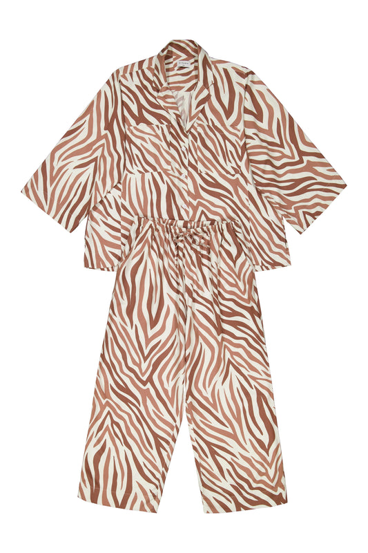 Peta Sleep Set - Long - ECOVERO™ - Zebra