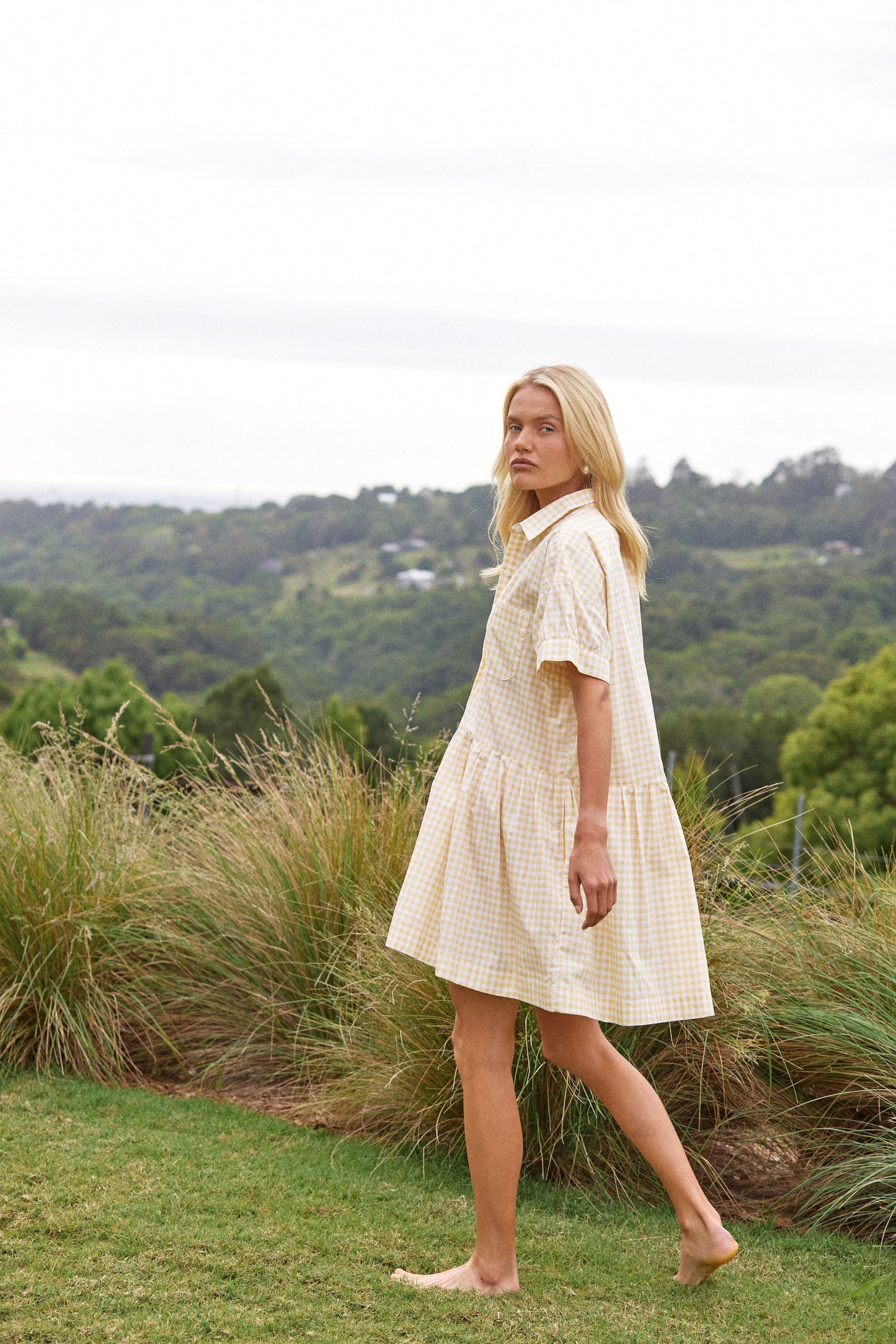 Cosima Dress - Cotton - Gingham Yellow