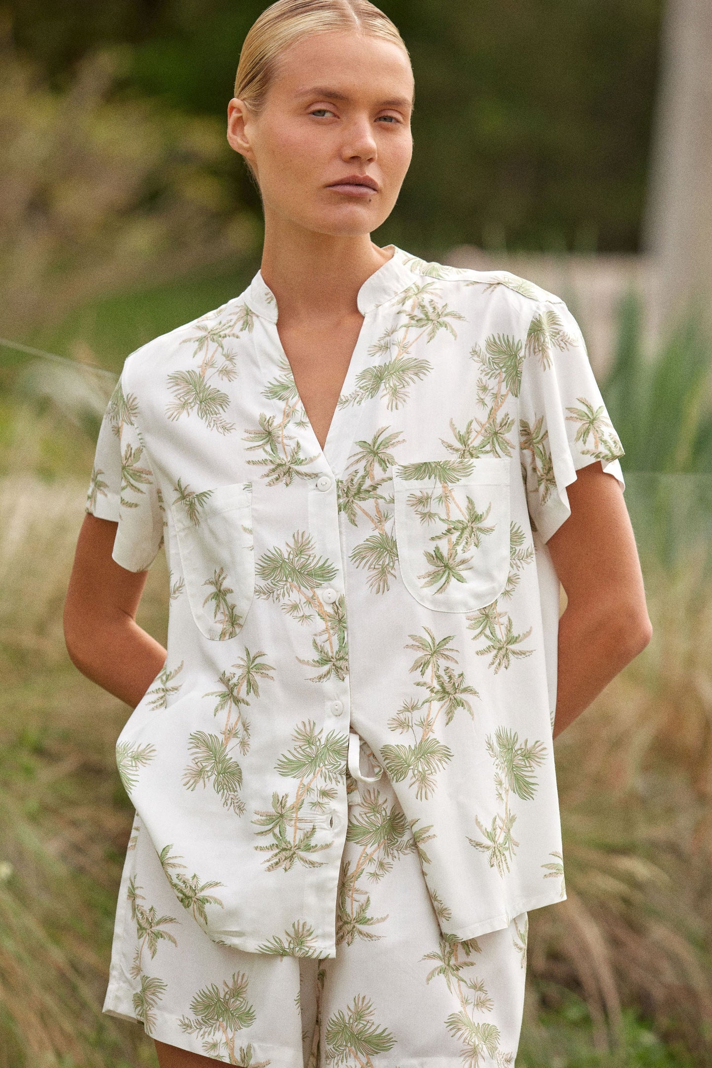 Maggie Pajama Set - Vintage Palm - Olive