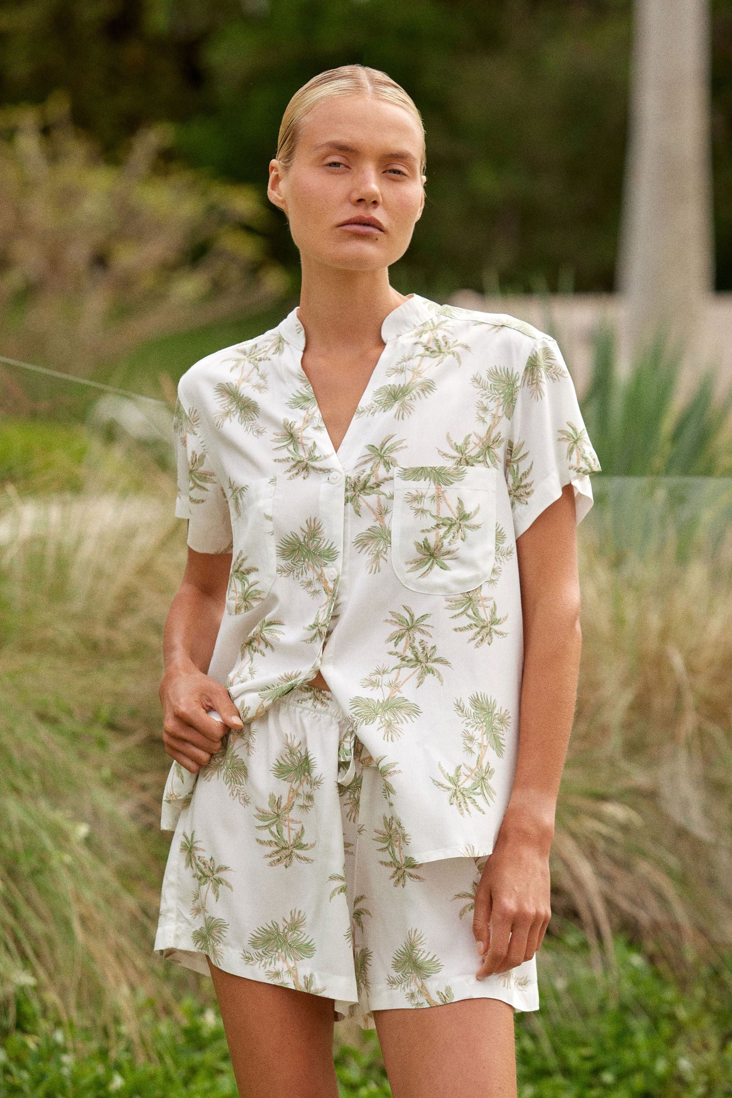 Maggie Pajama Set - Vintage Palm - Olive