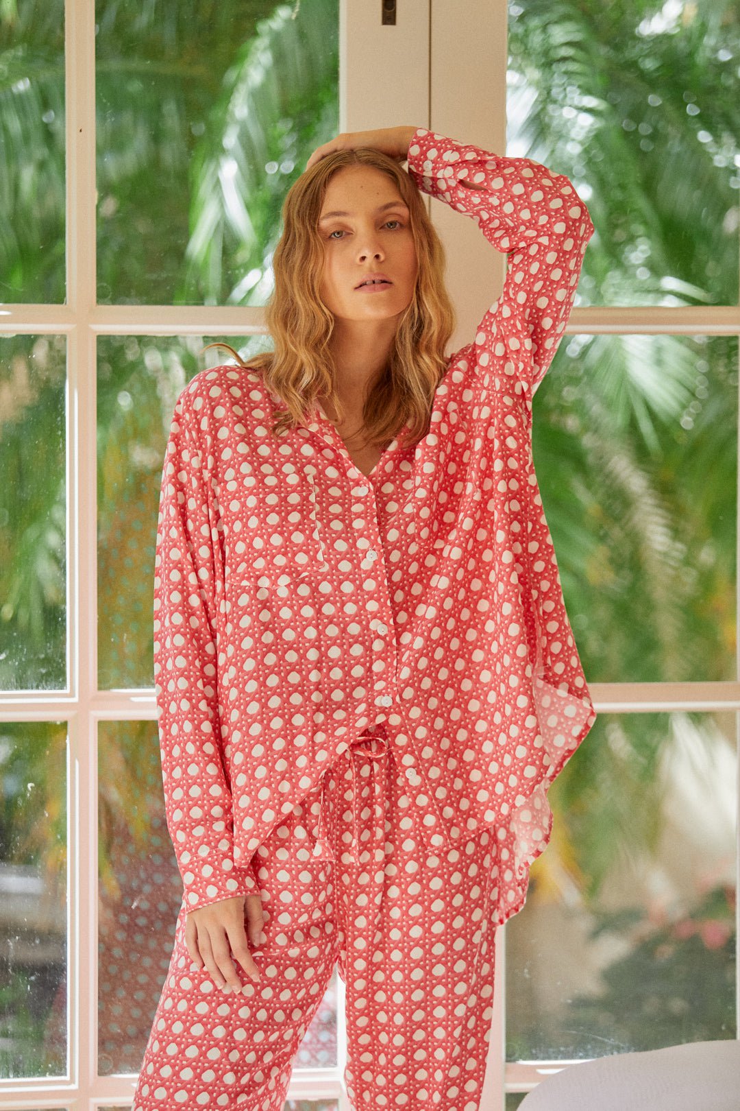 Marlon Long Sleep Set - Rattan - Raspberry Pink