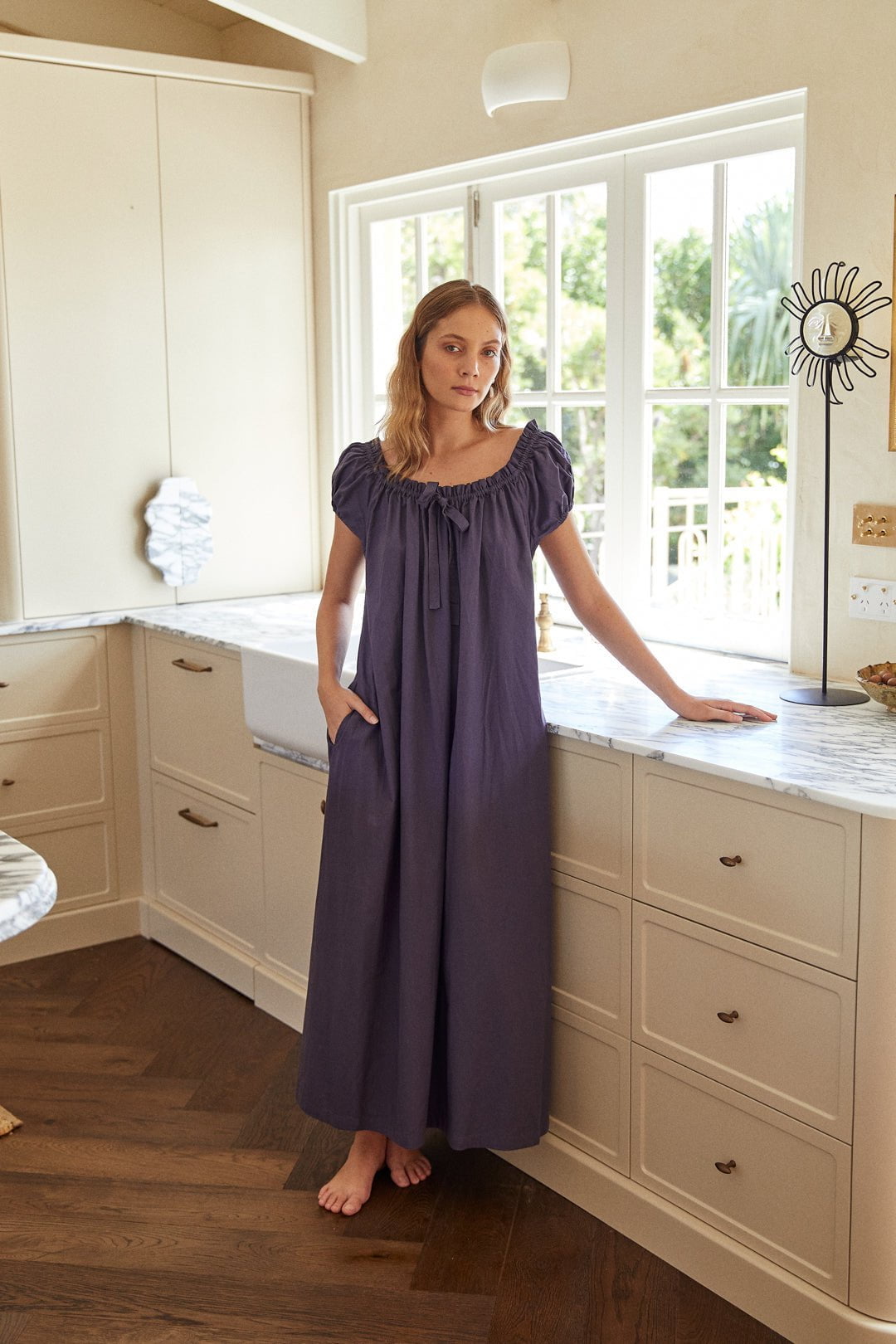 Lily Lounge Dress - Cotton Modal - Midnight