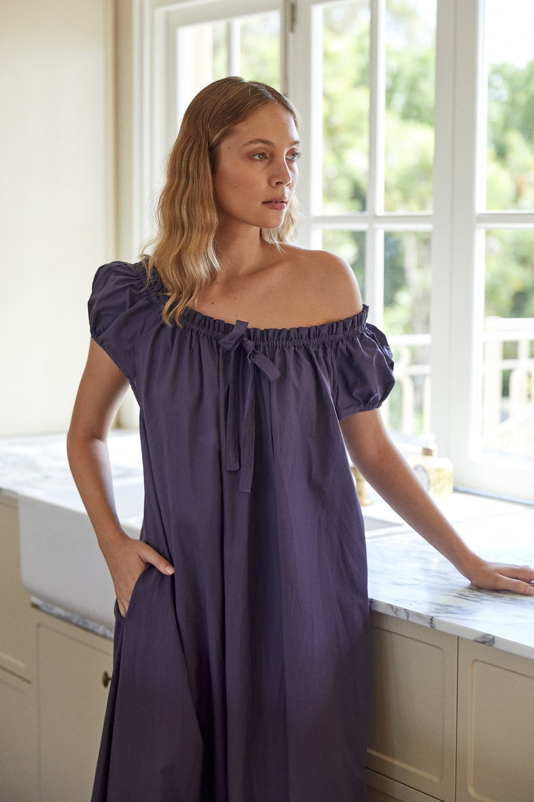 Lily Lounge Dress - Cotton Modal - Midnight, S Lily Lounge Dress - Cotton Modal - Midnight, S