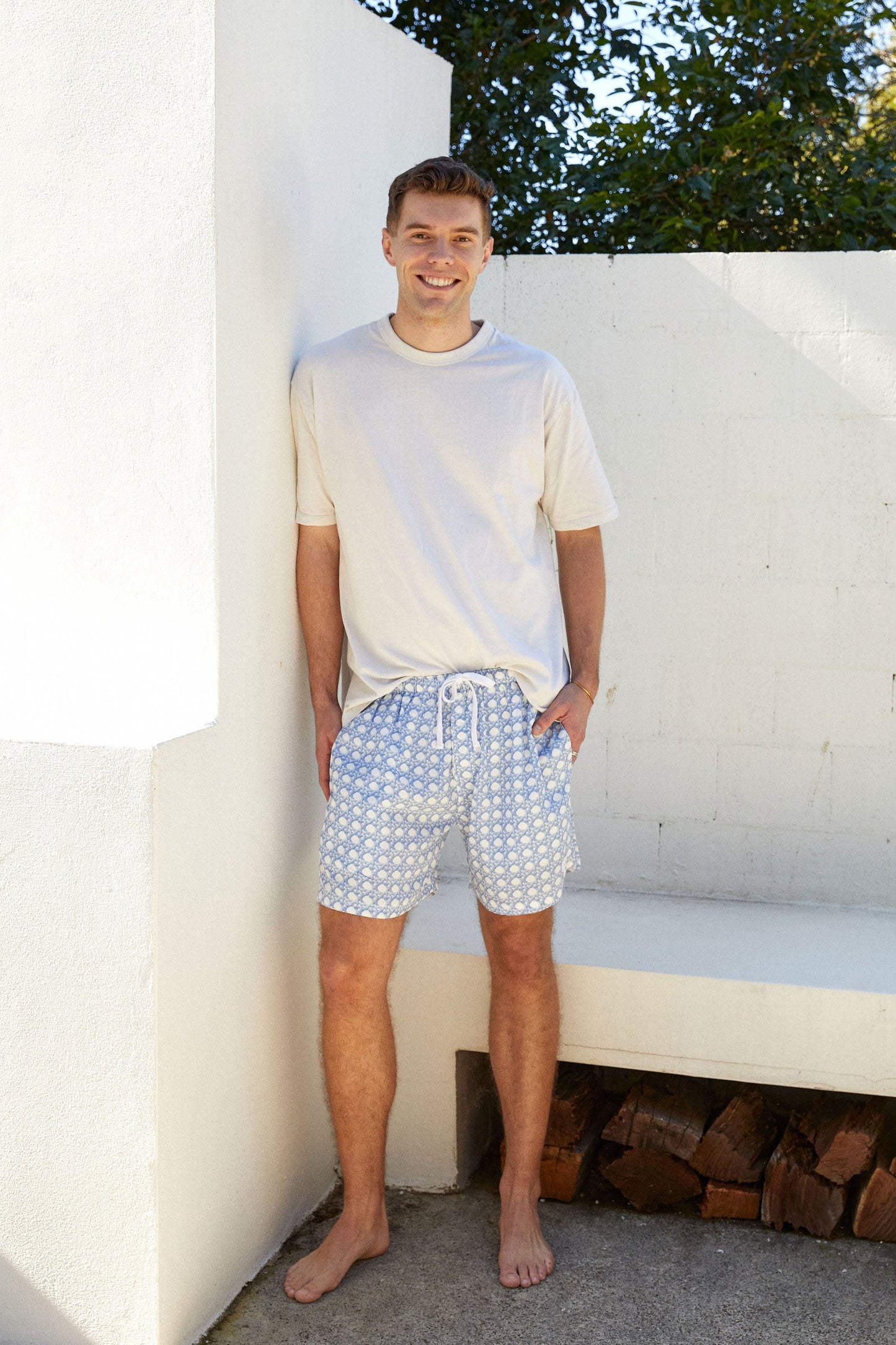Men’s Boxer Shorts - ECOVERO™ - Rattan - Cornflower Blue