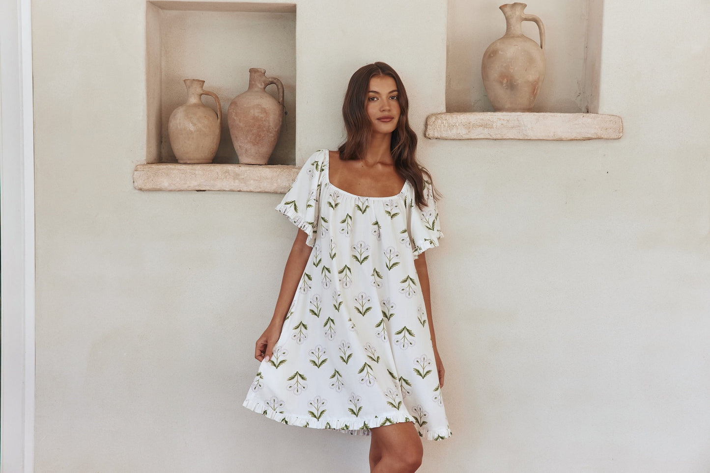 Betty Lounge Dress - Cotton Modal - Dandelion Lilac