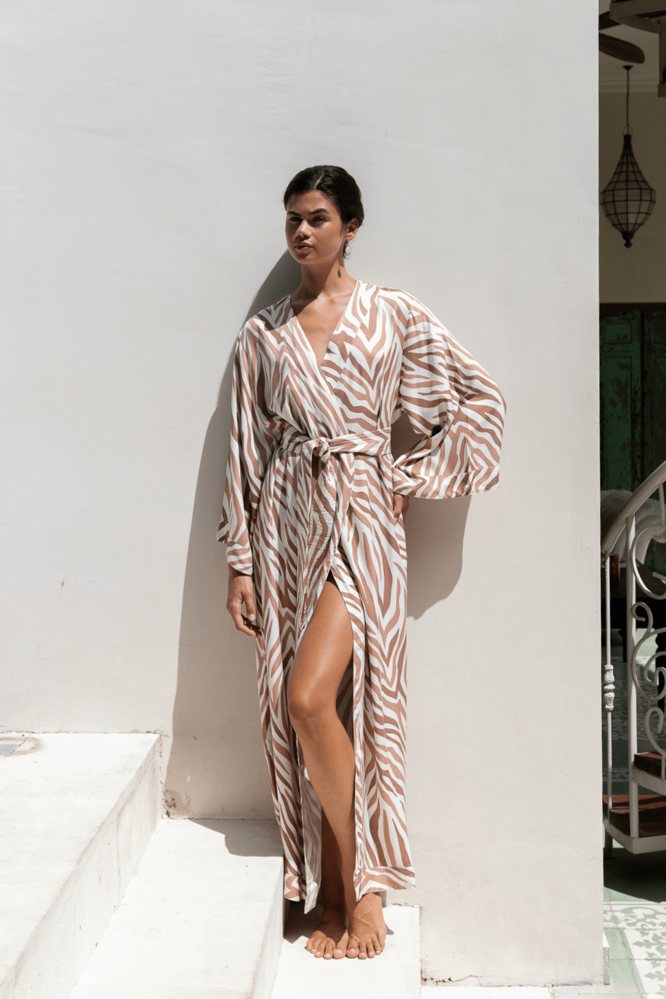 Alice Kimono - Long - ECOVERO™ - Zebra