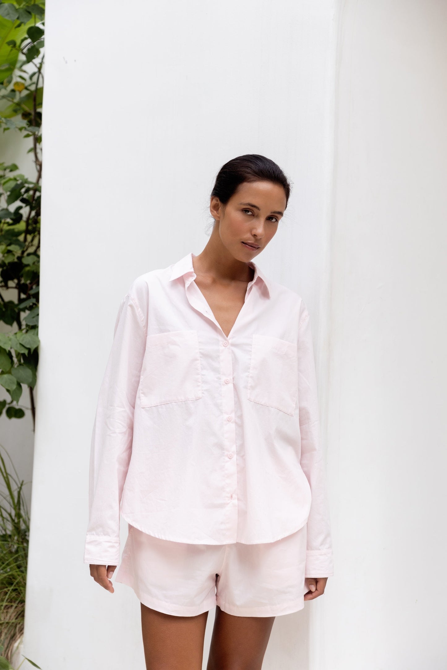 Stevie Lounge Set - Cotton - Ballet Pink