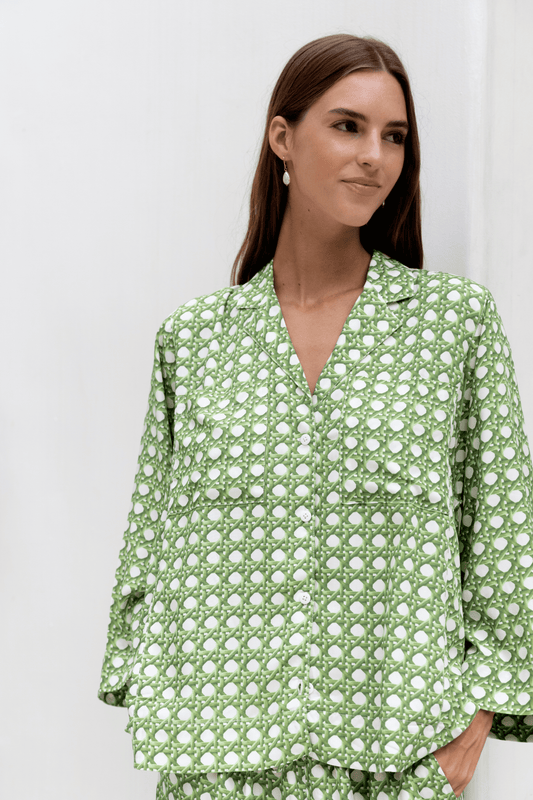 Peta Sleep Set - Long - ECOVERO™ - Rattan Green