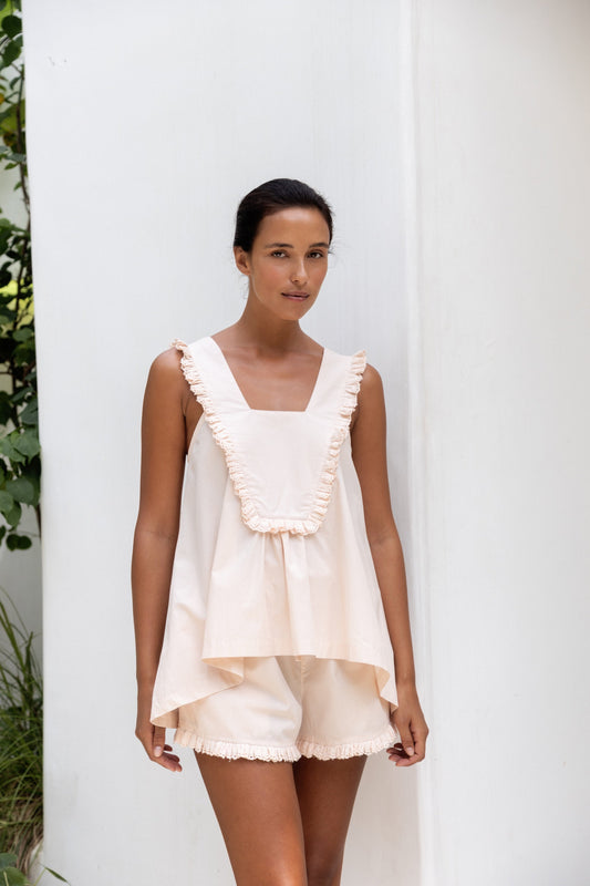 Elsie Sleep Set - Cotton Nude + Trim