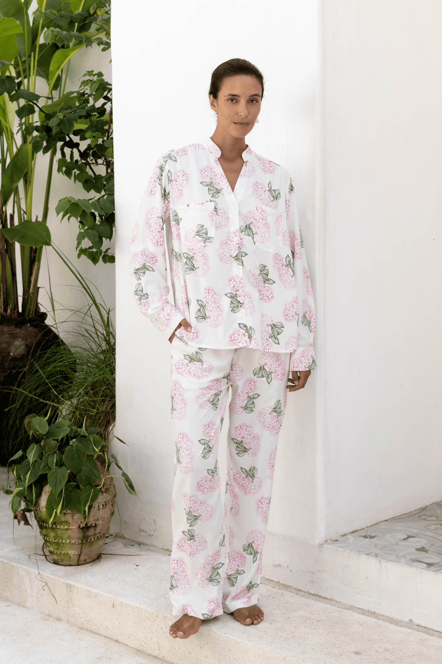 Maggie Pajama Set - Long - Hydrangea Pink